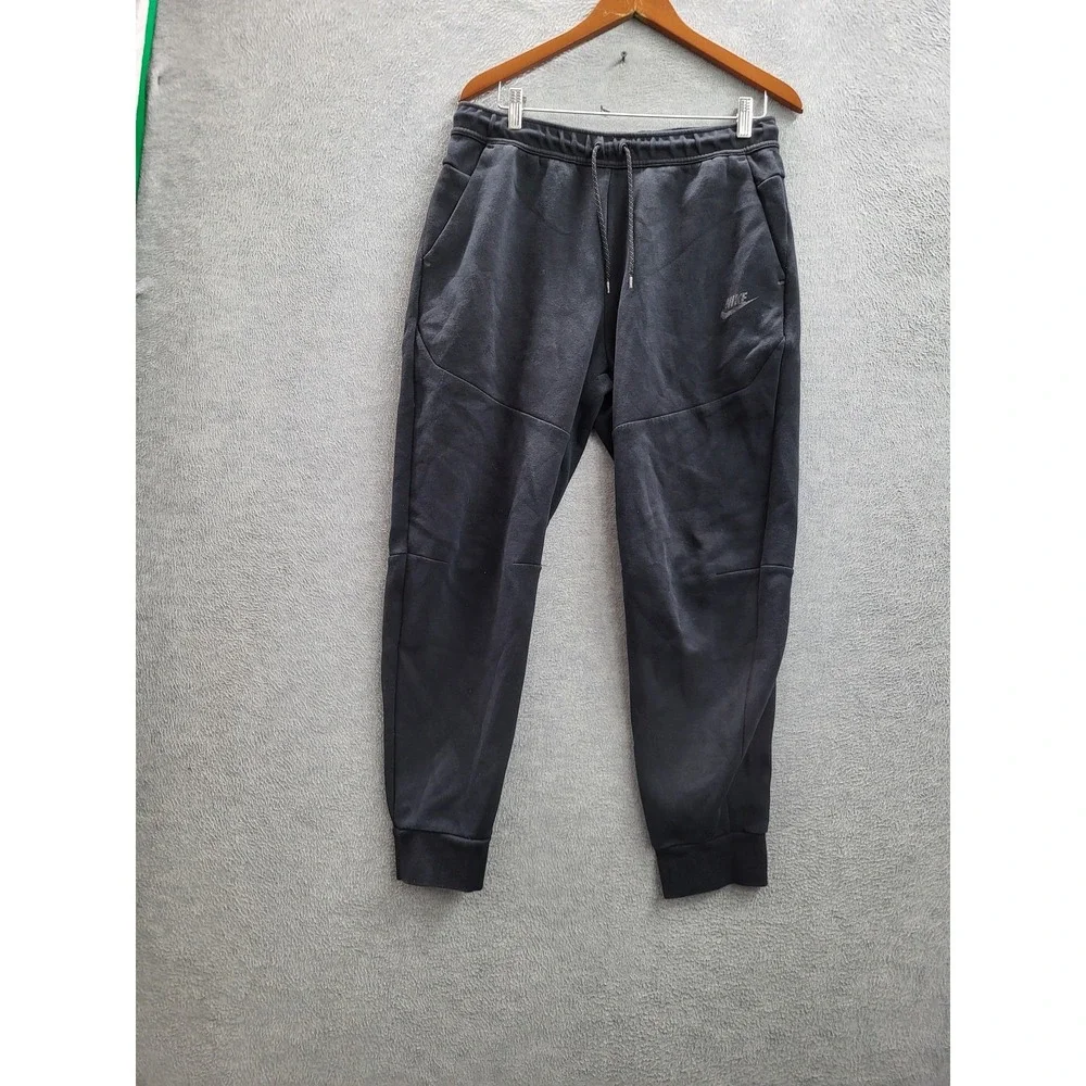 Nike Men Activewear Pants L Black Tech Fleece Jogger 26